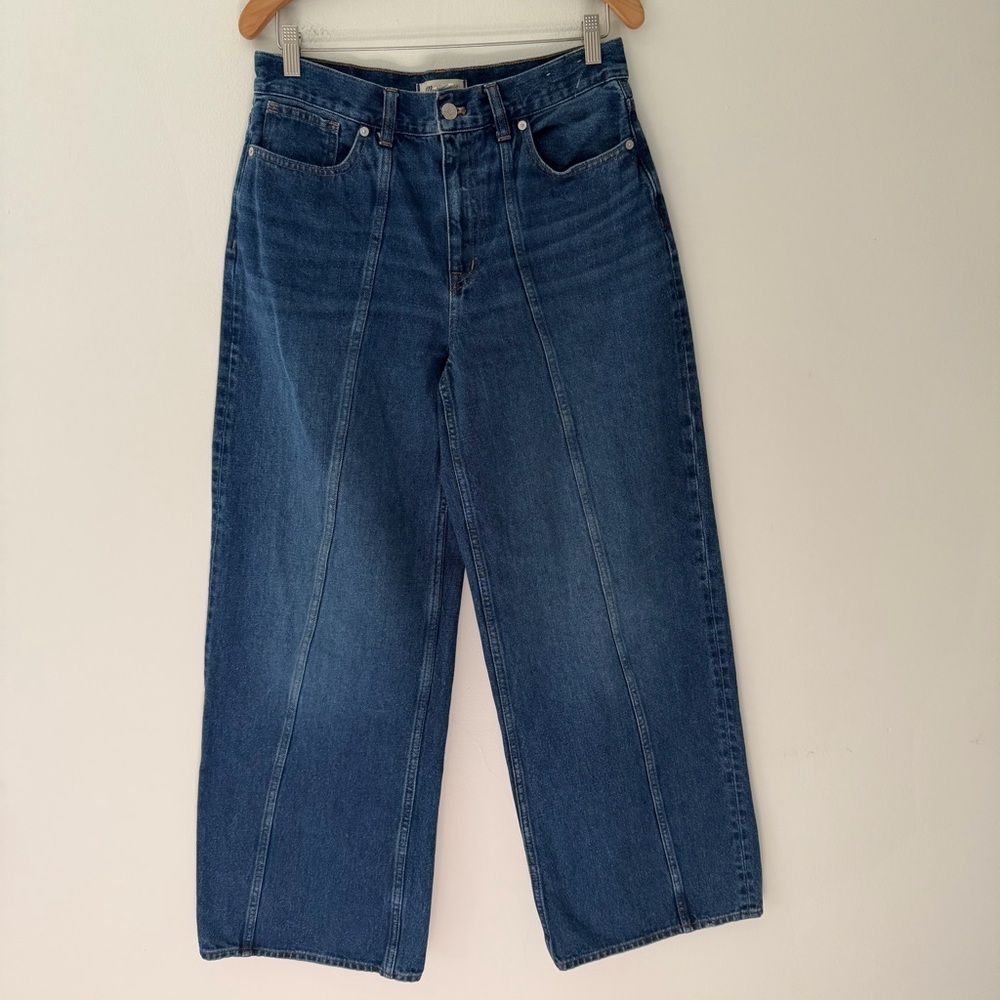 Madewell Superwide Leg Jeans High Waist Cotton Blue Denim Size 29 - Picture 2 of 12